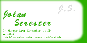 jolan serester business card