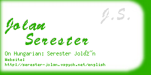 jolan serester business card